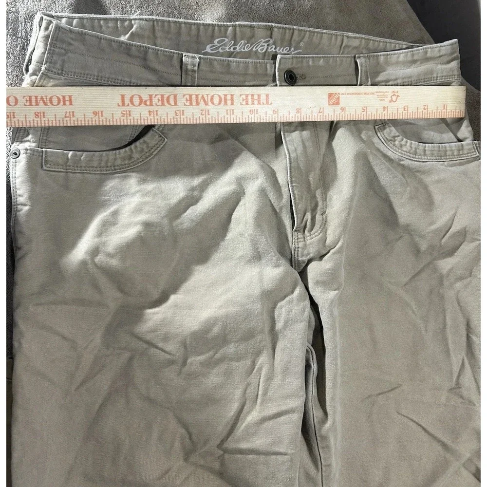 Eddie Bauer Men's Work Pants Khaki Tan Straight Leg Chinos Size 36x32